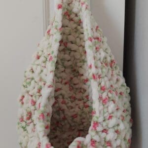Handmade chunky yarn hanging basket